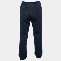 Pre Owned Louis Vuitton Navy Blue Monogram Jersey Drawstring Jogger Pants M