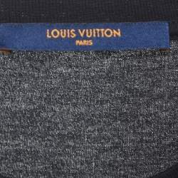 Louis Vuitton Black Logo Embroidered Cotton Half Sleeve T-Shirt L