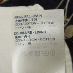 Pre Owned Louis Vuitton Dark Blue Floral print Denim High Rise Straight Leg Jeans M Waist 30"