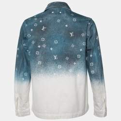 Pre Owned Louis Vuitton Blue/White Gradient Monogram Denim Shirt XS