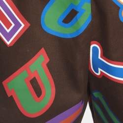 Pre Owned Louis Vuitton X NBA Brown Letter Print Cotton Shorts L