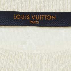 Pre Owned Louis Vuitton Cream Monogram Terry Crew Neck T-Shirt L