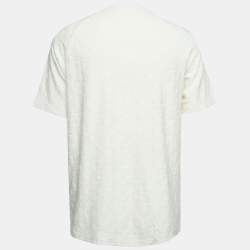 Pre Owned Louis Vuitton Cream Monogram Terry Crew Neck T-Shirt L