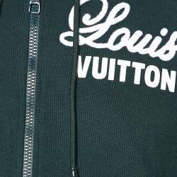 Louis Vuitton Green Jersey & Denim Hybrid Hoodie Jacket L