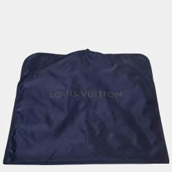 Pre Owned Louis Vuitton Navy Blue Leather and Synthetic Reversible Zipper Jacket XXL