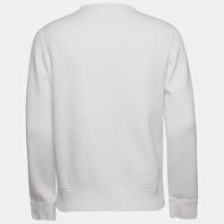 Pre Owned Louis Vuitton White National Park Patterned Knit Crew Neck Sweatshirt S