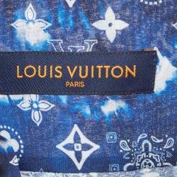 Louis Vuitton Blue Monogram Cotton Bandana Hook Shirt L