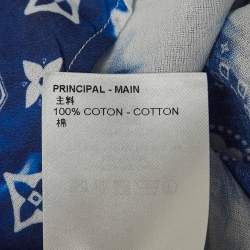 Louis Vuitton Blue Monogram Cotton Bandana Hook Shirt L
