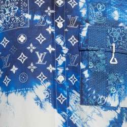 Louis Vuitton Blue Monogram Cotton Bandana Hook Shirt L