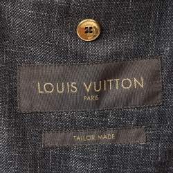 Louis Vuitton Grey Chambray Single Breasted Tailor Made Blazer XL