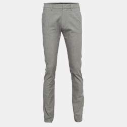 Louis Vuitton Grey Cotton Buttoned Chino Trousers M