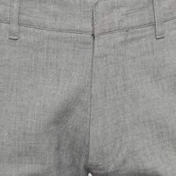 Louis Vuitton Grey Cotton Buttoned Chino Trousers M