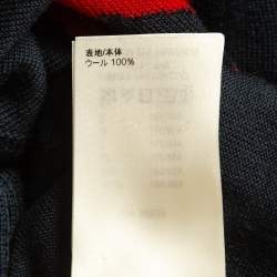Louis Vuitton Blue Heart Intarsia Wool Sweater XL