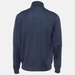 Louis Vuitton Blue Heart Intarsia Wool Sweater XL