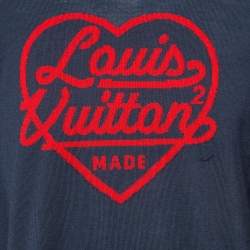 Louis Vuitton Blue Heart Intarsia Wool Sweater XL