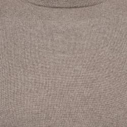 Louis Vuitton Brown Suede Trim Knit Jumper S