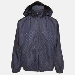 Louis Vuitton Blue Monogram Synthetic Hooded Windbreaker L
