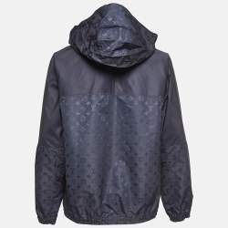 Louis Vuitton Blue Monogram Synthetic Hooded Windbreaker L