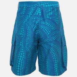 Pre Owned Louis Vuitton × Yayoi Kusama Blue Printed Cargo Shorts L