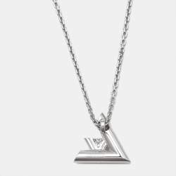 Pre Owned Louis Vuitton LV Volt Diamond 18k White Gold Large Necklace