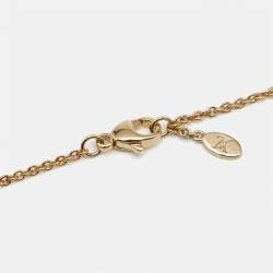 Pre Owned Louis Vuitton Les Gastons Vuitton Small Blue PVD Titanium 18k Yellow Gold Tag Pendant Necklace