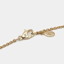 Pre Owned Louis Vuitton Les Gastons Vuitton Small Blue PVD Titanium 18k Yellow Gold Tag Pendant Necklace