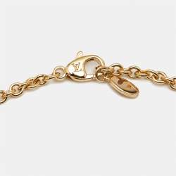 Pre Owned Louis Vuitton Les Gastons Vuitton Designer Blue PVD Titanium 18k Yellow Gold Pencil Pendant Necklace