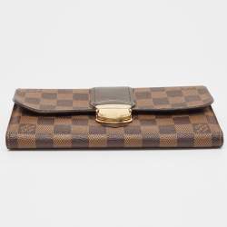 Pre Owned Louis Vuitton Damier Ebene Sistina Wallet