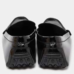 مملوكة مسبقًا Louis Vuitton Black Patent Leather Penny Loafers Size 44