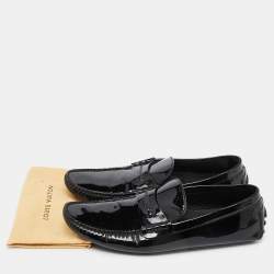 مملوكة مسبقًا Louis Vuitton Black Patent Leather Penny Loafers Size 44