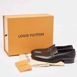 Louis Vuitton Black Leather LV Club Loafers Size 44
