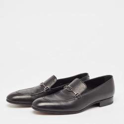Louis Vuitton Black Leather LV Club Loafers Size 44