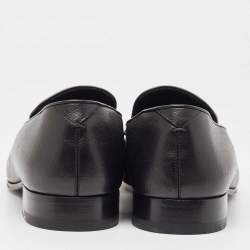 Louis Vuitton Black Leather LV Club Loafers Size 44