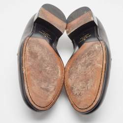 Louis Vuitton Black Leather LV Club Loafers Size 44