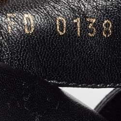 Louis Vuitton Black Ostrich Leather Flat Slides Size 42.5