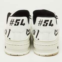 Louis Vuitton White/Black Monogram Faux Leather LV Trainer Sneakers Size 41
