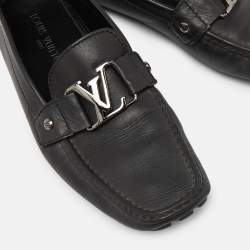 Louis Vuitton Black Leather Monte Carlo Loafers Size 43