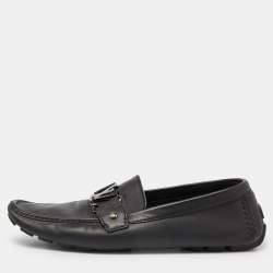 Louis Vuitton Black Leather Monte Carlo Loafers Size 43