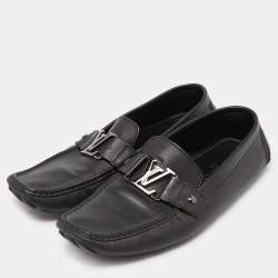 Louis Vuitton Black Leather Monte Carlo Loafers Size 43