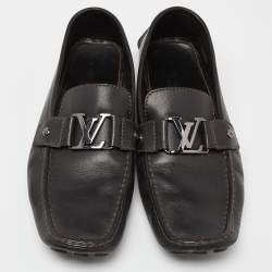 Louis Vuitton Black Leather Monte Carlo Loafers Size 45.5