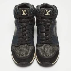 Louis Vuitton Black Canvas and Leather High Top Sneakers Size 41