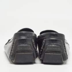 Louis Vuitton Black Leather Slip On Loafers Size 44
