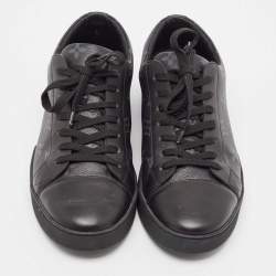 Louis Vuitton Black/Grey Leather and Monogram Coated Canvas Match Up Sneakers Size 41