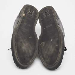 Louis Vuitton Black/Grey Leather and Monogram Coated Canvas Match Up Sneakers Size 41