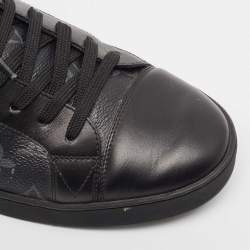 Louis Vuitton Black/Grey Leather and Monogram Coated Canvas Match Up Sneakers Size 41