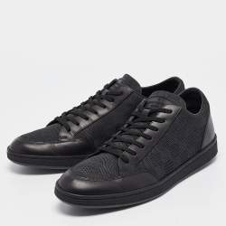 Louis Vuitton Graphite/Black Damier Nylon and Leather Offshore Low-Top Sneakers Size 41