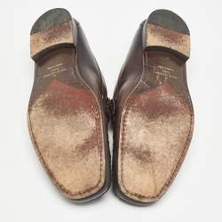 Louis Vuitton Brown Leather Slip On Loafers Size 42