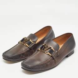 Louis Vuitton Brown Leather Slip On Loafers Size 42