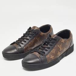 Louis Vuitton Brown/Black Monogram Canvas and Leather Match Up Low Top Sneakers Size 41