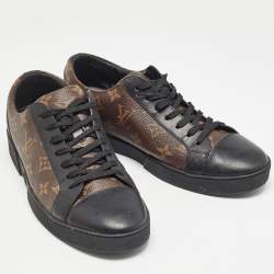 Louis Vuitton Brown/Black Monogram Canvas and Leather Match Up Low Top Sneakers Size 41